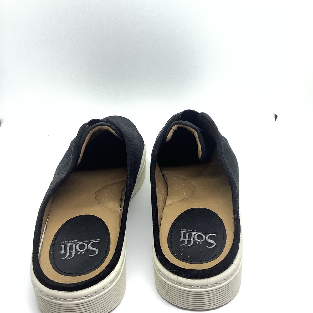 🎁Sofft comfort Brand,Black Textured Slip-On Mules Suede🎁Leather Sz 9.5 Like New!